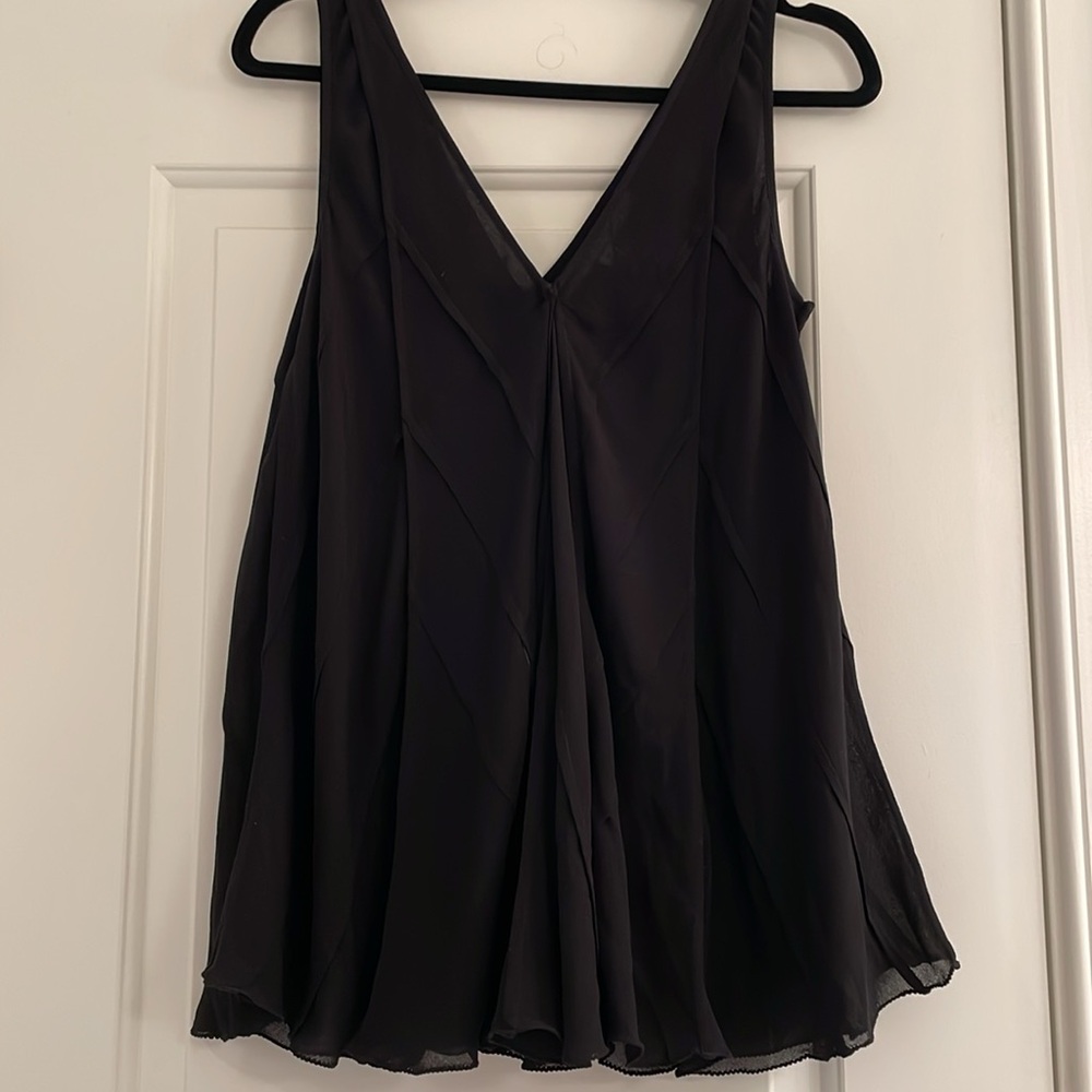 Max Studio Chiffon Ruffle Swing Top - Picture 2 of 9